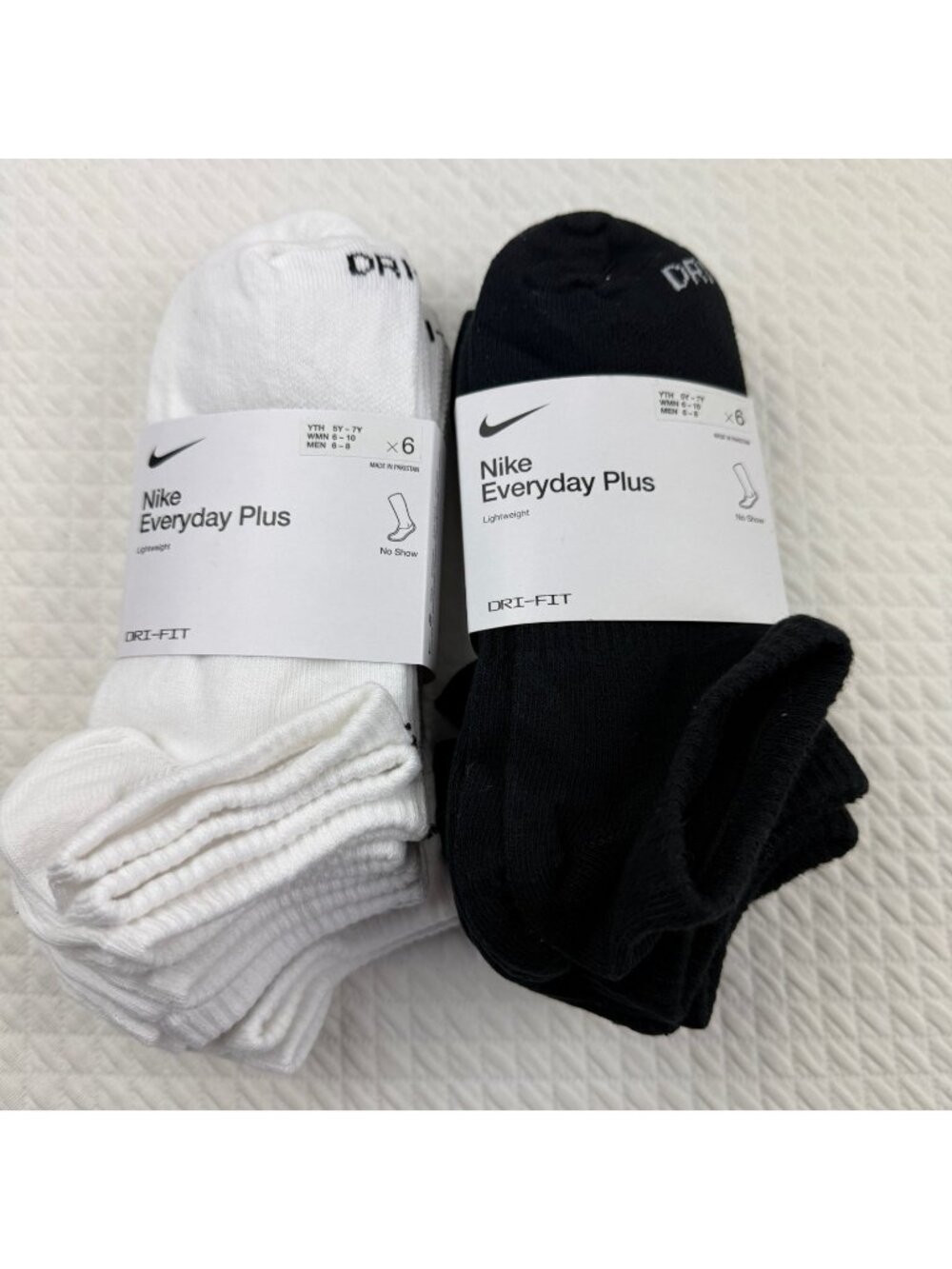 Nike 12 pairs Everyday Cushioned Dri-FIT No Show Youth Training Socks Mens M 6-8